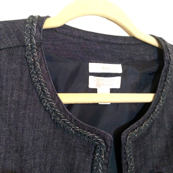 Christopher & Banks Open, Sparkling Braided Edges, Chic Jean Jacket - Picture 5 of 13